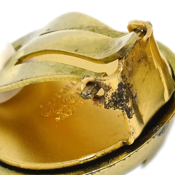 Chanel Gold Button Earrings Clip-On 95P 113993 - Picture 3 of 4